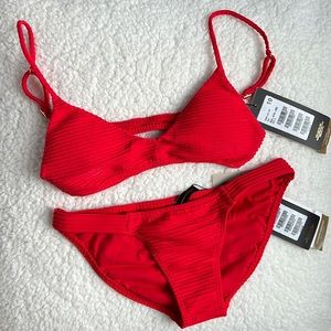 Dune Luli Top and Bottom by ViX PaulaHermanny, red, both are size small.